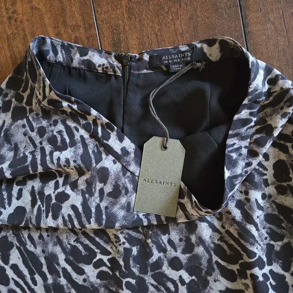 All Saints Women Rhea Ambient Pale Grey Asymmetrical Partially Lined Maxi Skirt - Picture 11 of 14